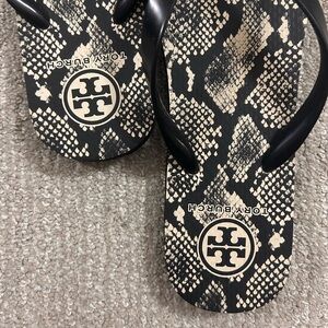 Tory Burch Snakeskin Flip Flops Women 8.5